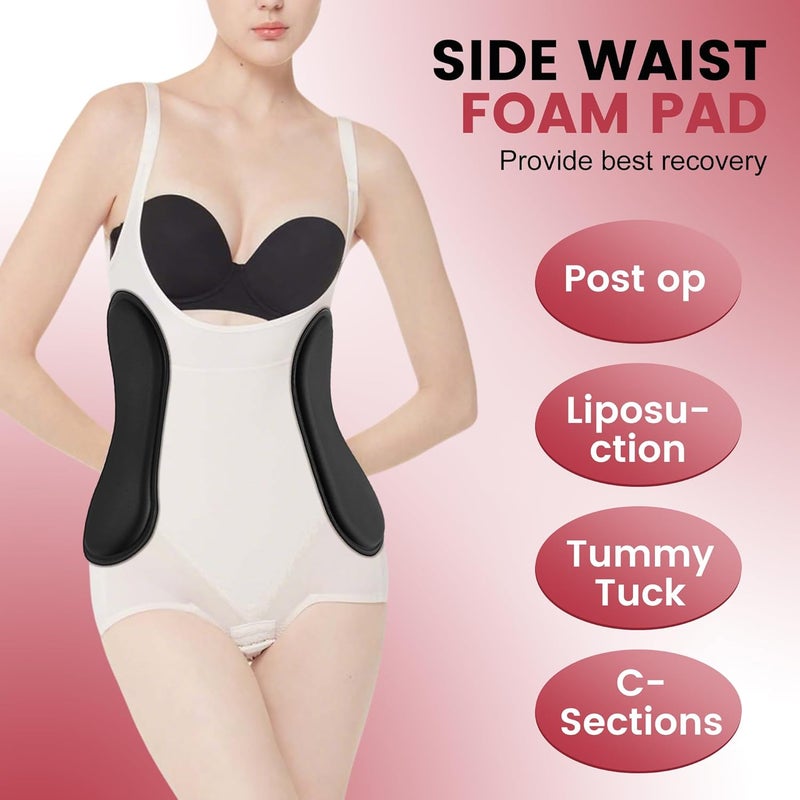 Wehhbtye 2Pcs Post Surgery Lipo Foams, Abdominal Side Compression Board, 11.8'' x 5.5'' Black Lipo Foam Lateral Protector for Post Surgery Recovery Waist Filling Skin Anti-Sagging - Image 4